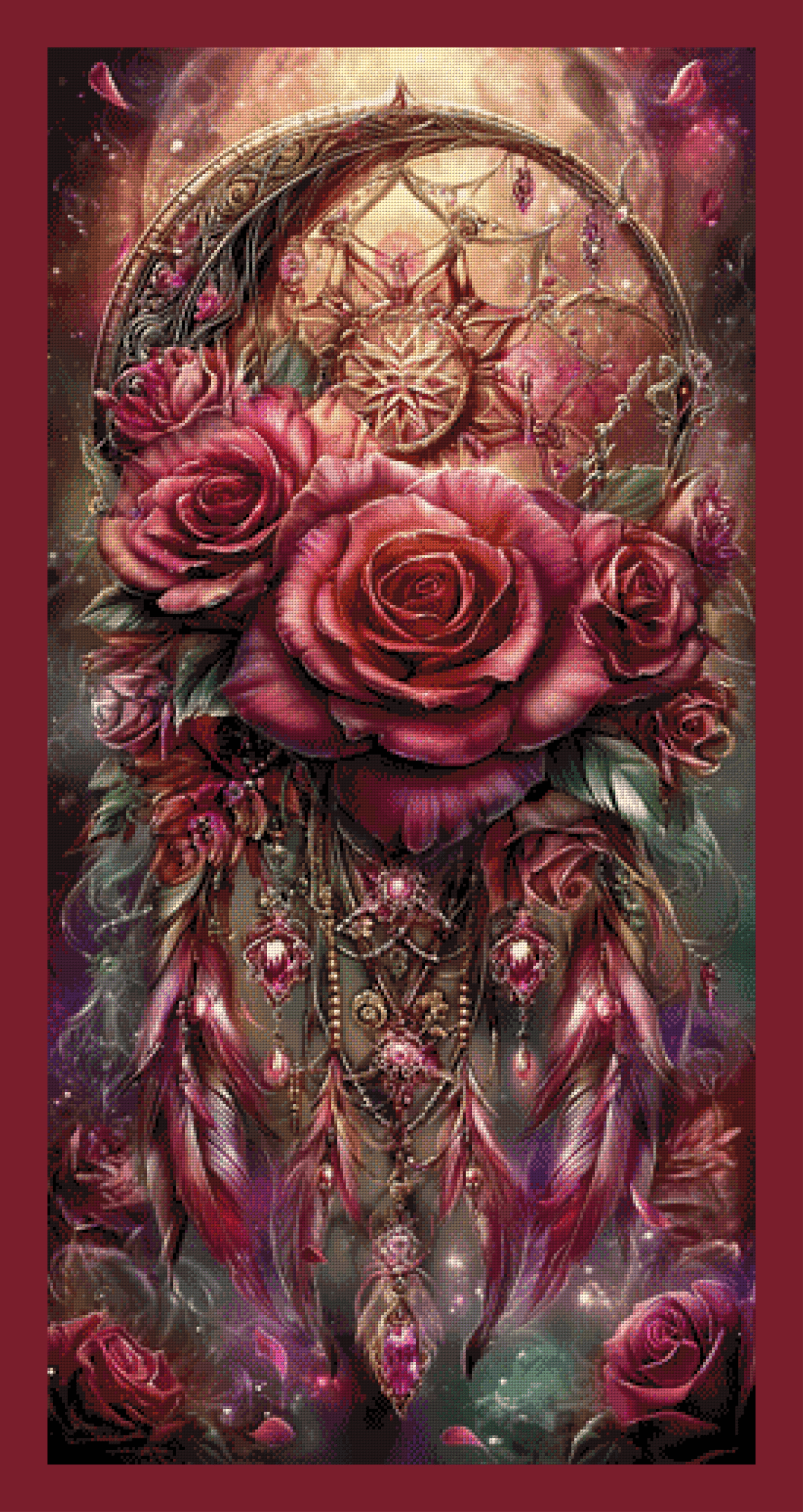 Traumfänger by Sweet_Loco_AI 60x120cm 128 Farben mit 10x Sondersteinen