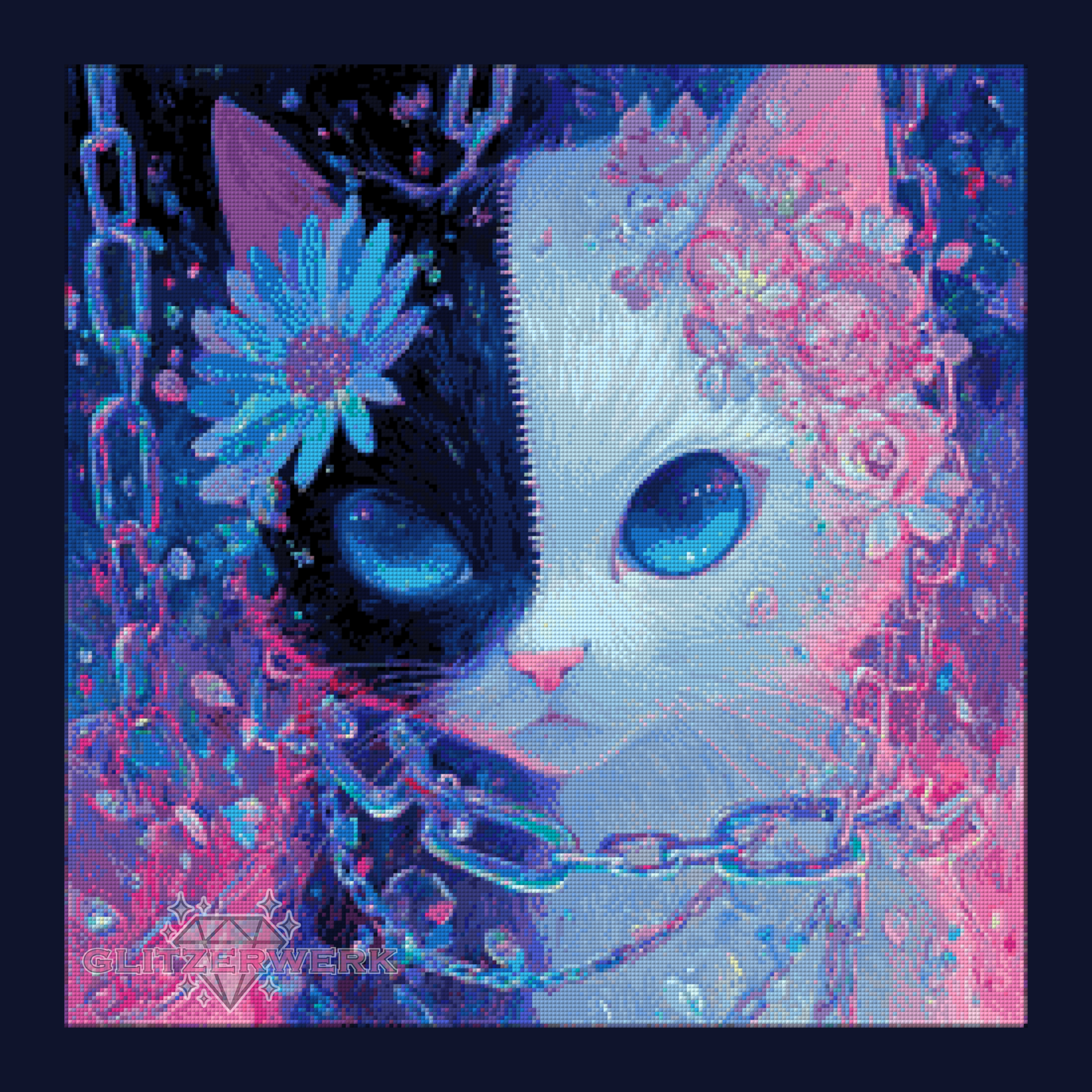 Hüterin von Licht und Schatten by Shiny Unicorn Ai 60x60cm 55 Farben