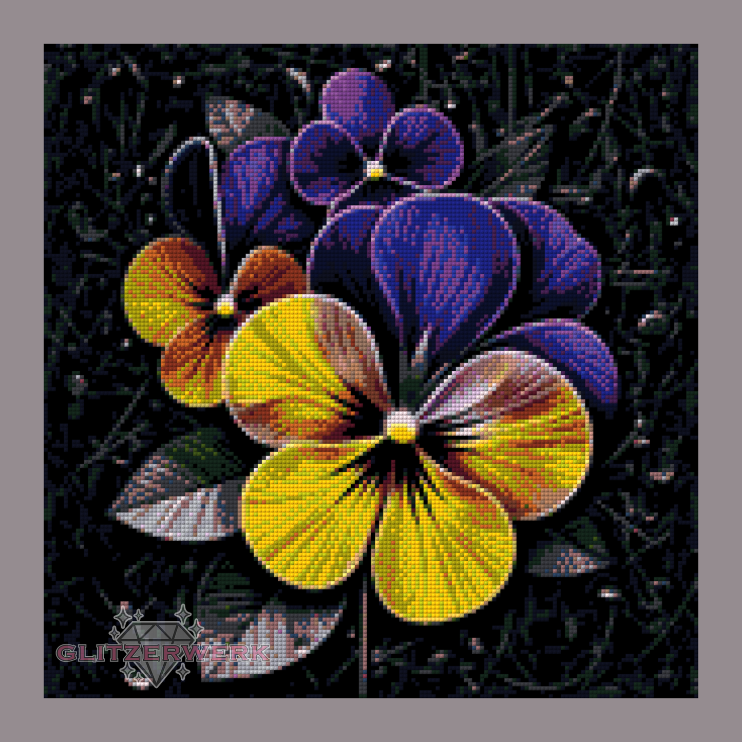 Full FairyDust Stiefmütterchen by Sunny did it! 40x40cm 35 Farben