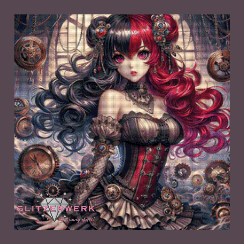 Steampunk-Lady by Kaira KI Art 60x60cm 100 Farben