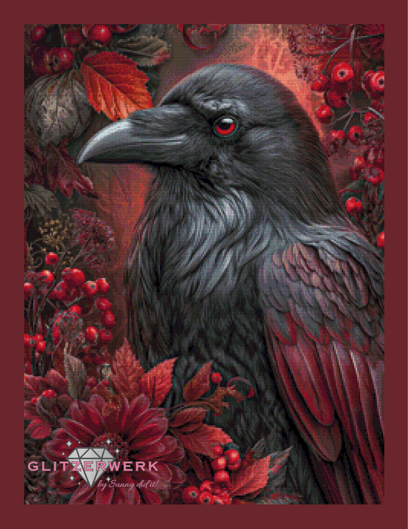 Red Raven by Sweet_Loco_AI 60x80cm 95 Farben