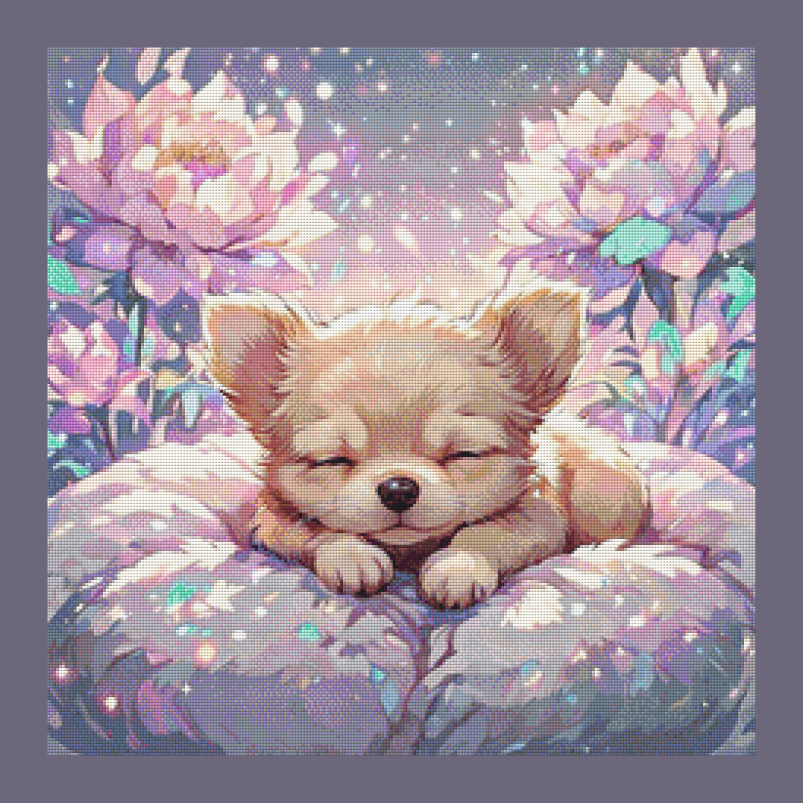 Little Chihuahua by tiki_DIAMONDS.ai 60x60cm 90 Farben