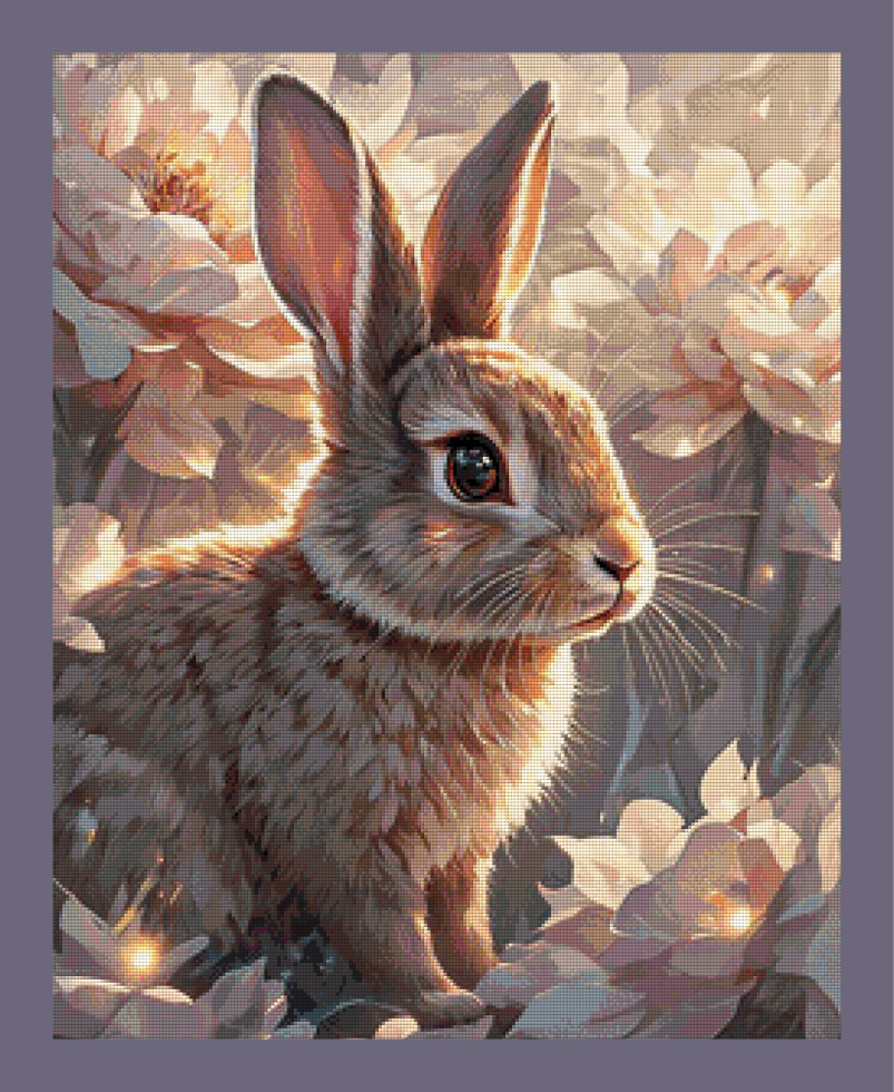 Rabbit by tiki_DIAMONDS.ai 60x75cm 90 Farben