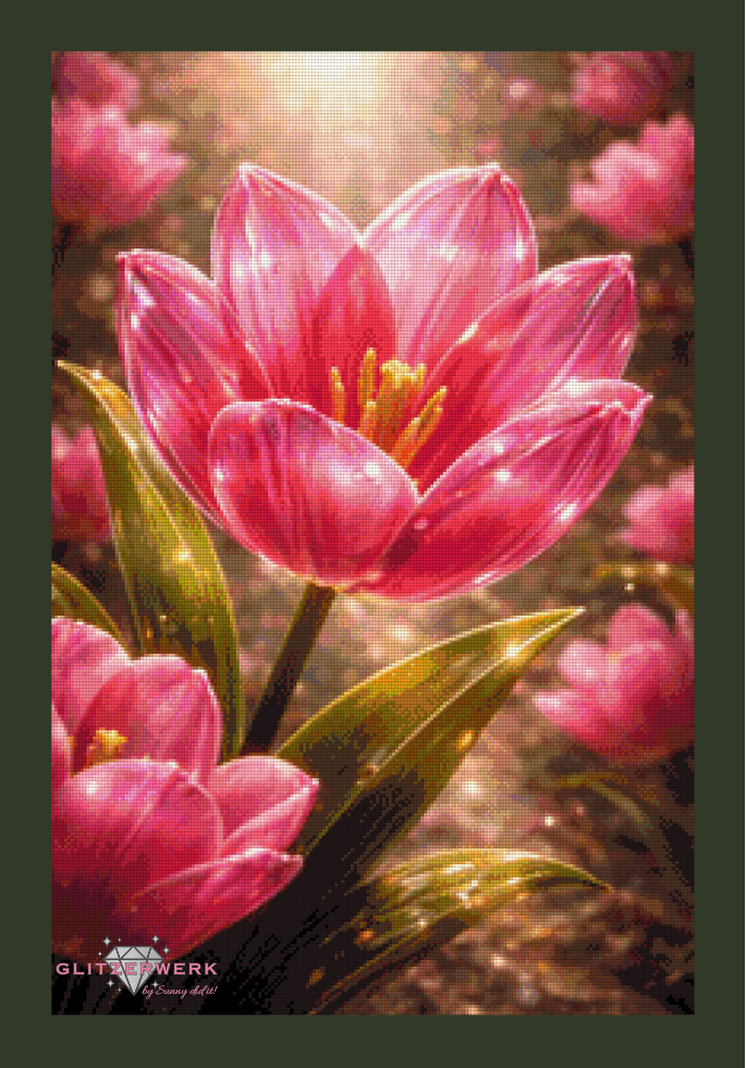 Frühlingsgrüße by Christa.fe KI 50x75cm 130 Farben mit 8x Sondersteinen