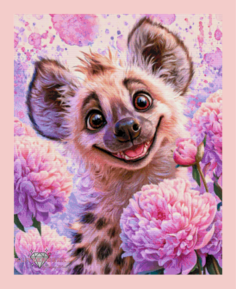 Happy Hyena by Funkelreich 60x75cm 105 Farben mit 10x Sondersteinen