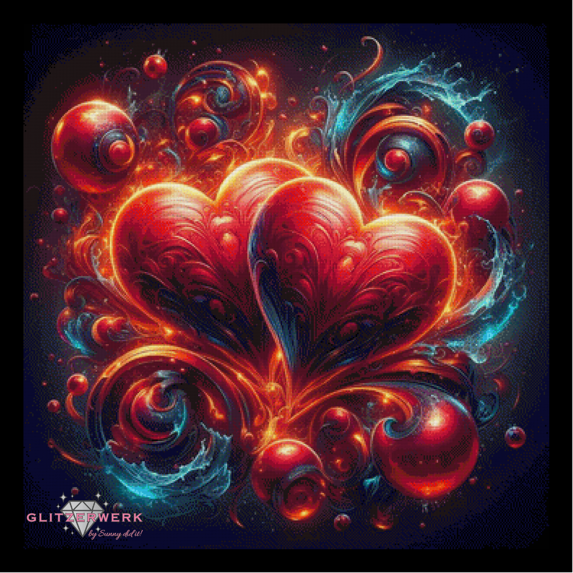 Valentine by Sandra's KI Designs 90x90cm 130 Farben