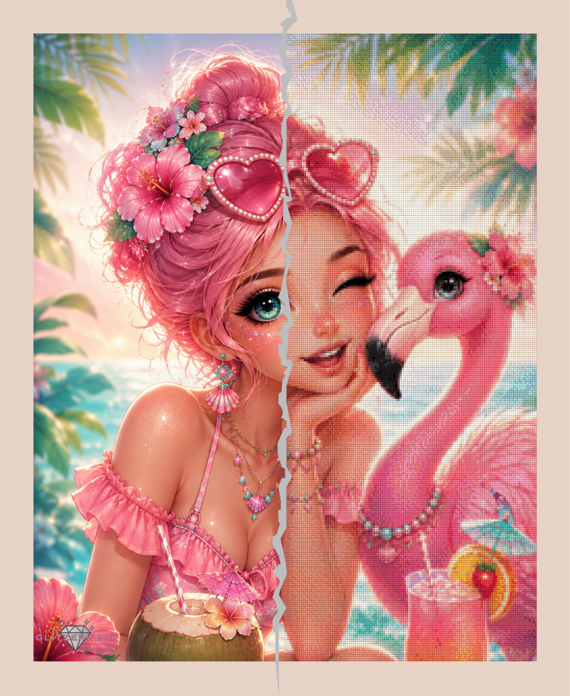 Flamingo Queen by Cre8tive Diamond Art 60x75cm 130 Farben mit 7x Sondersteine
