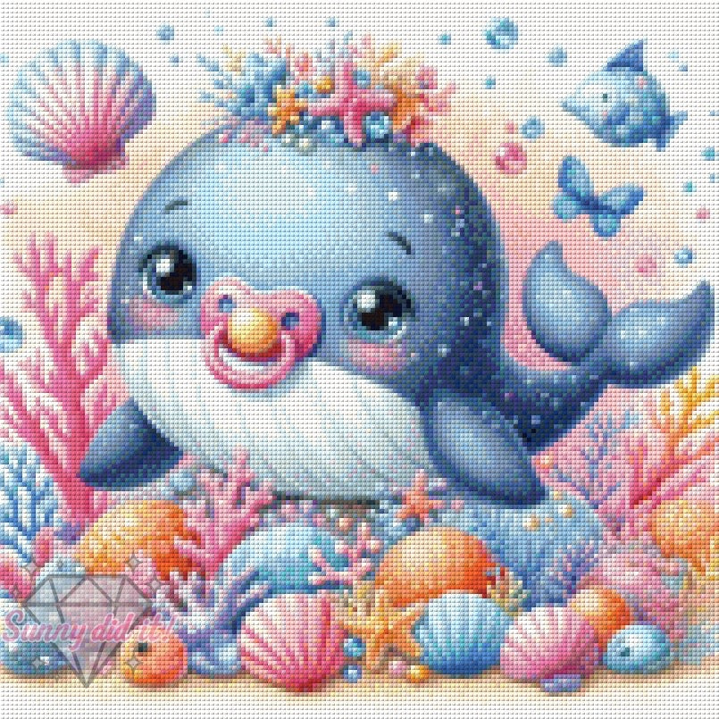 Binky Whale by Sandra's KI Designs 40x40cm 85 Farben