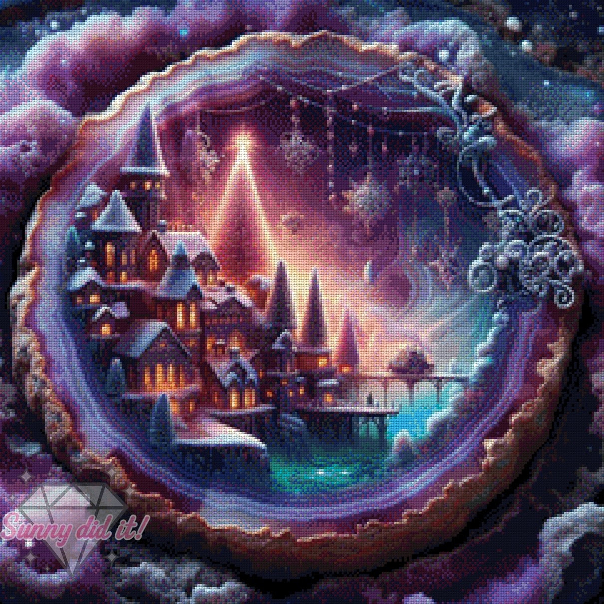 Winterdorf by Sandra's KI Designs 60x60cm 125 Farben