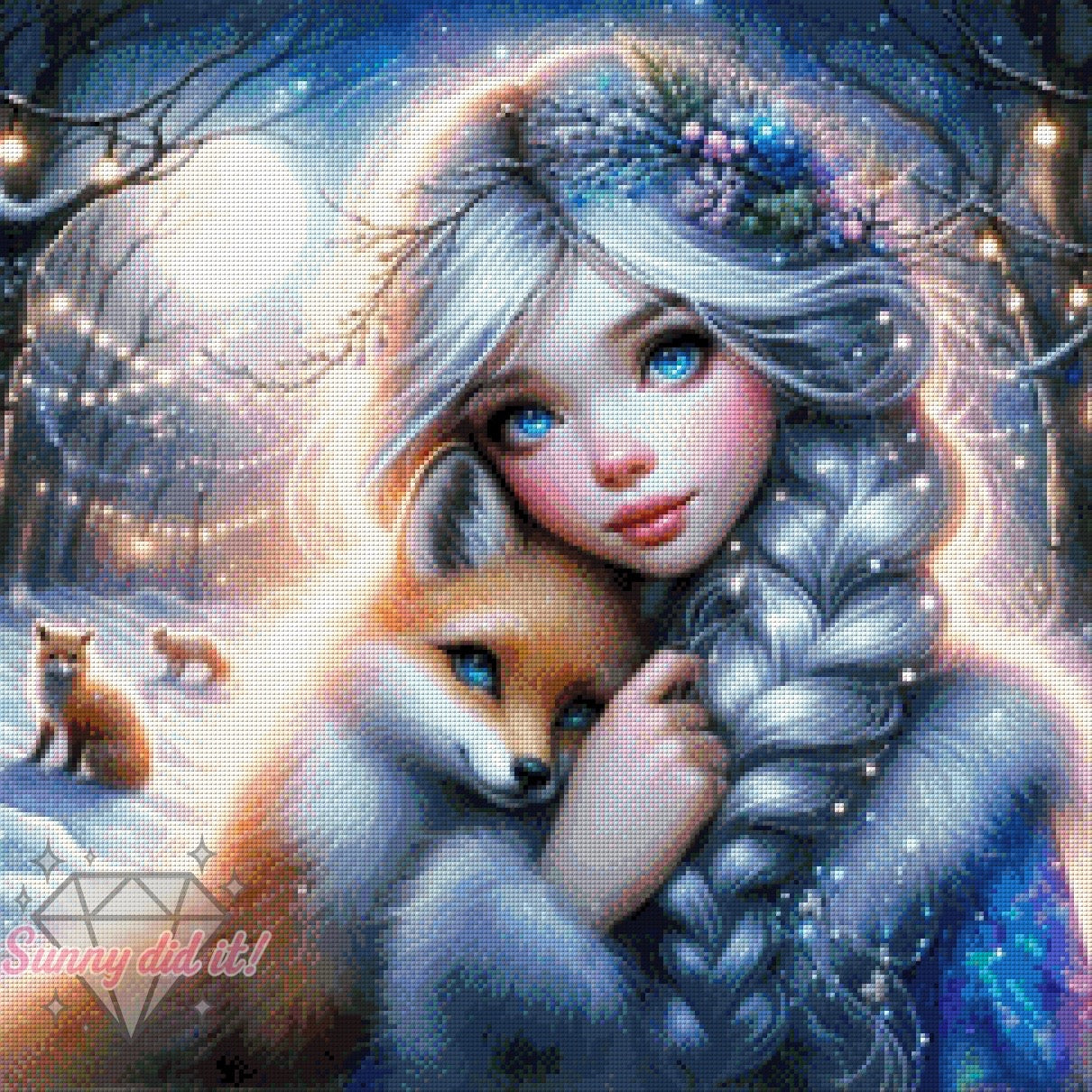 Märchen im Schnee - Fuchs by Cre8tive Diamond Art 60x60cm 125 Farben