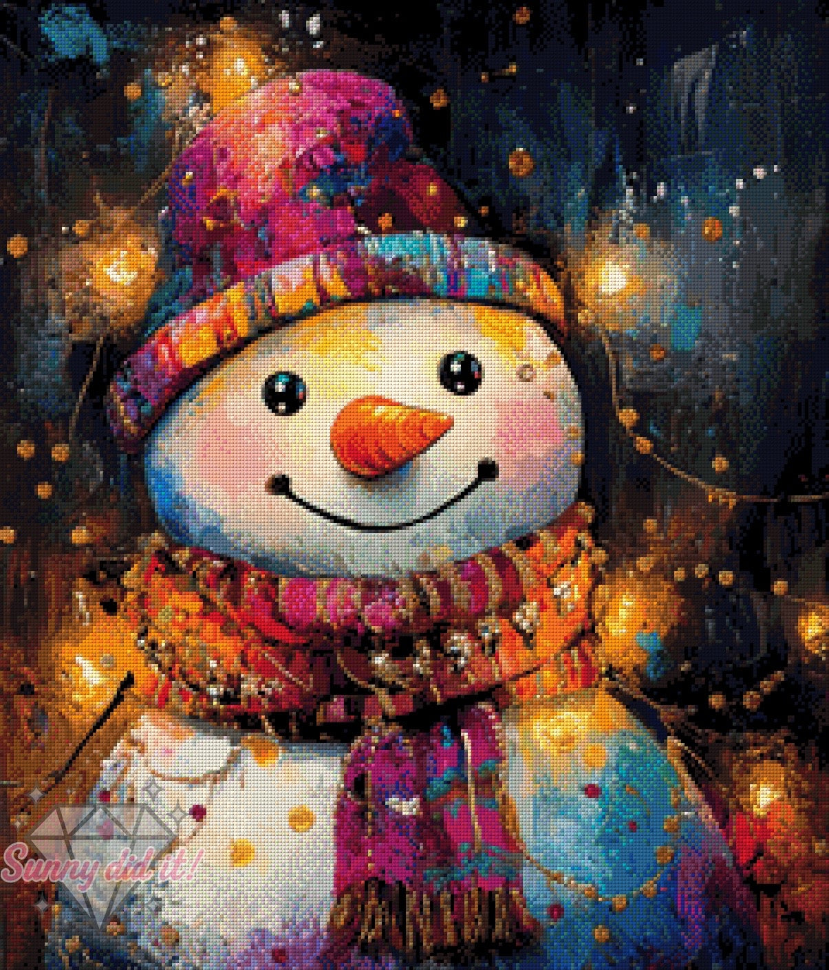 Schneemann by CaroFelicia 60x70cm 135 Farben