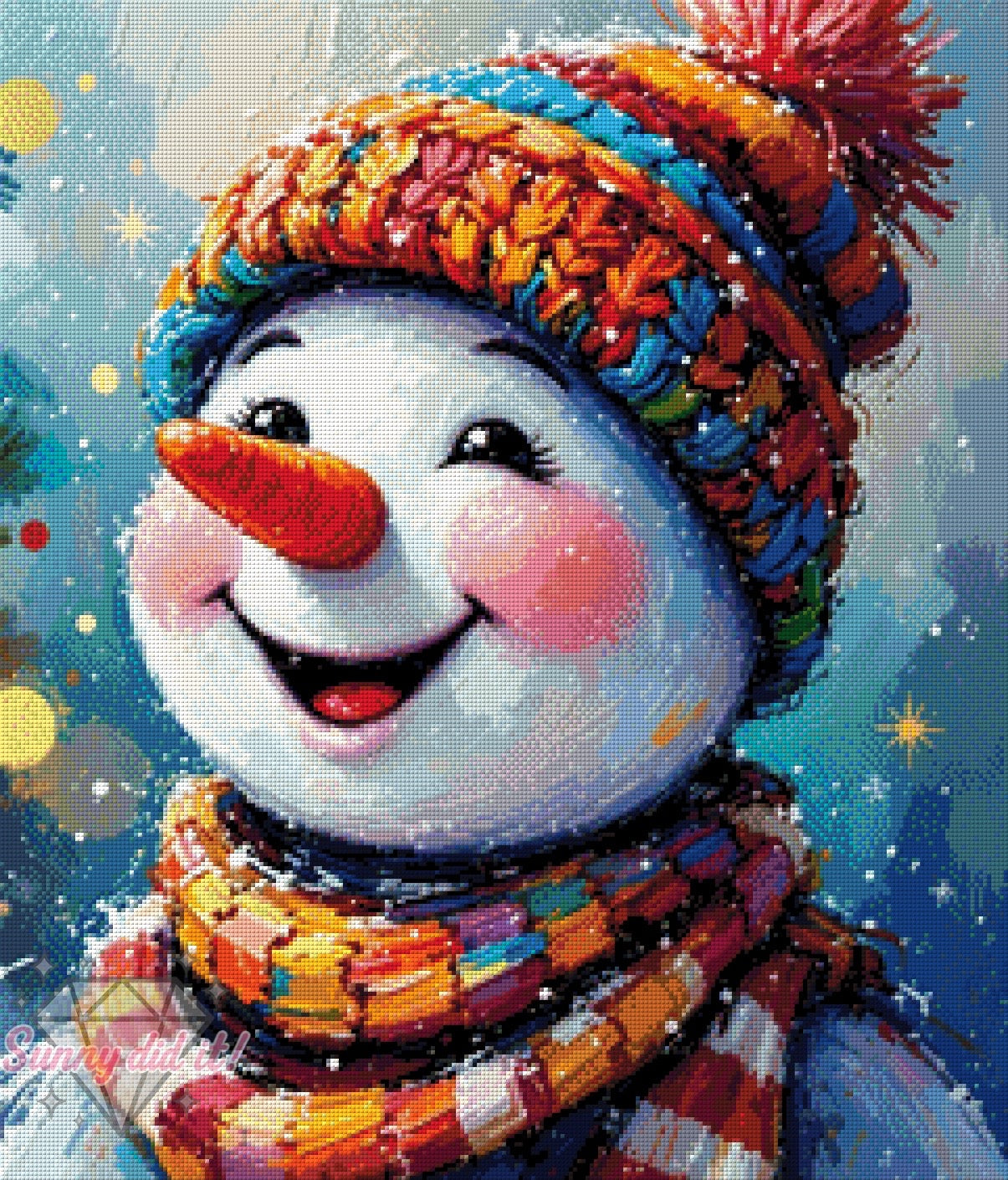 Funny Snowman by Sunny did it! 60x70cm 135 Farben