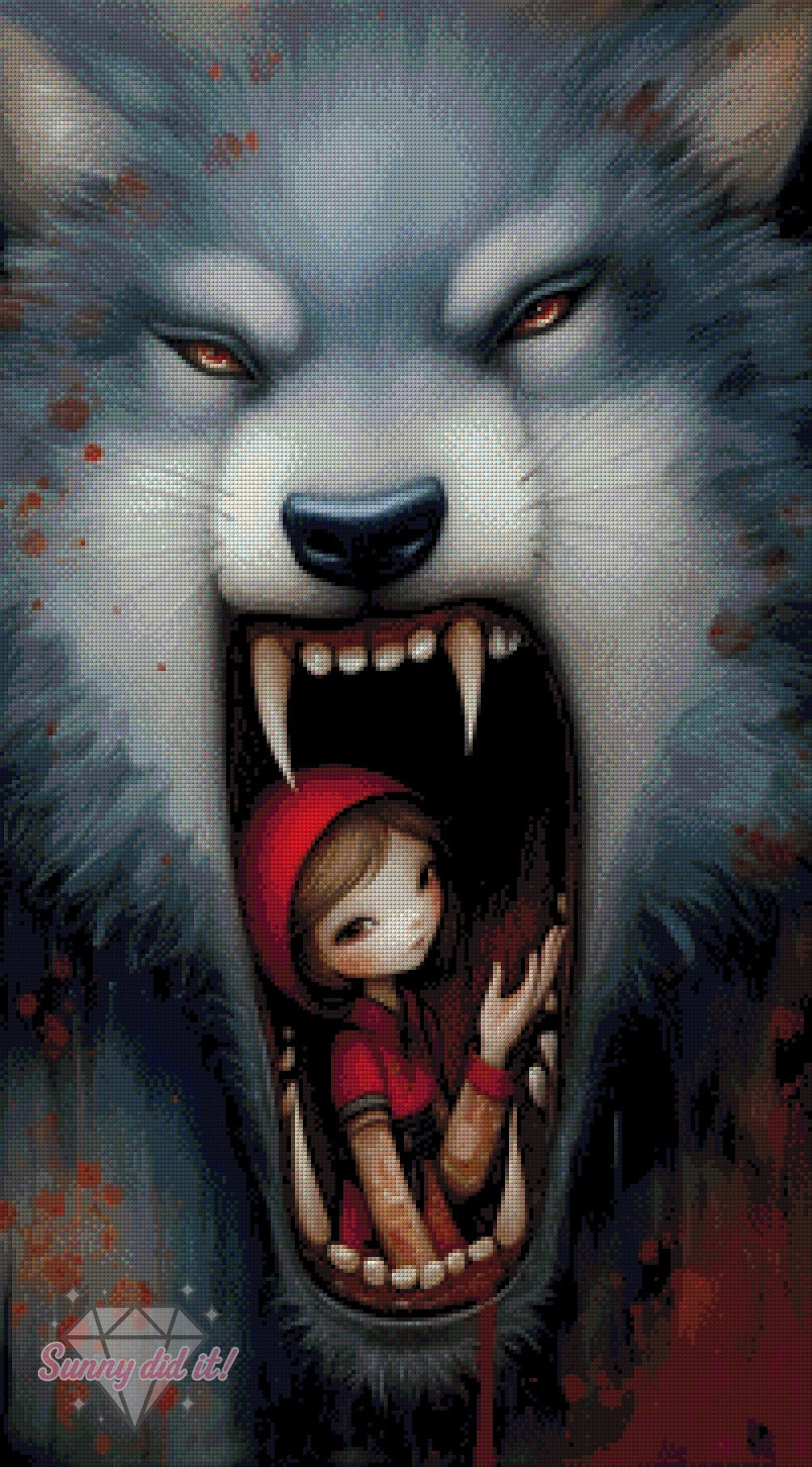 Wolf down by Sunny did it! 50x90cm 85 Farben