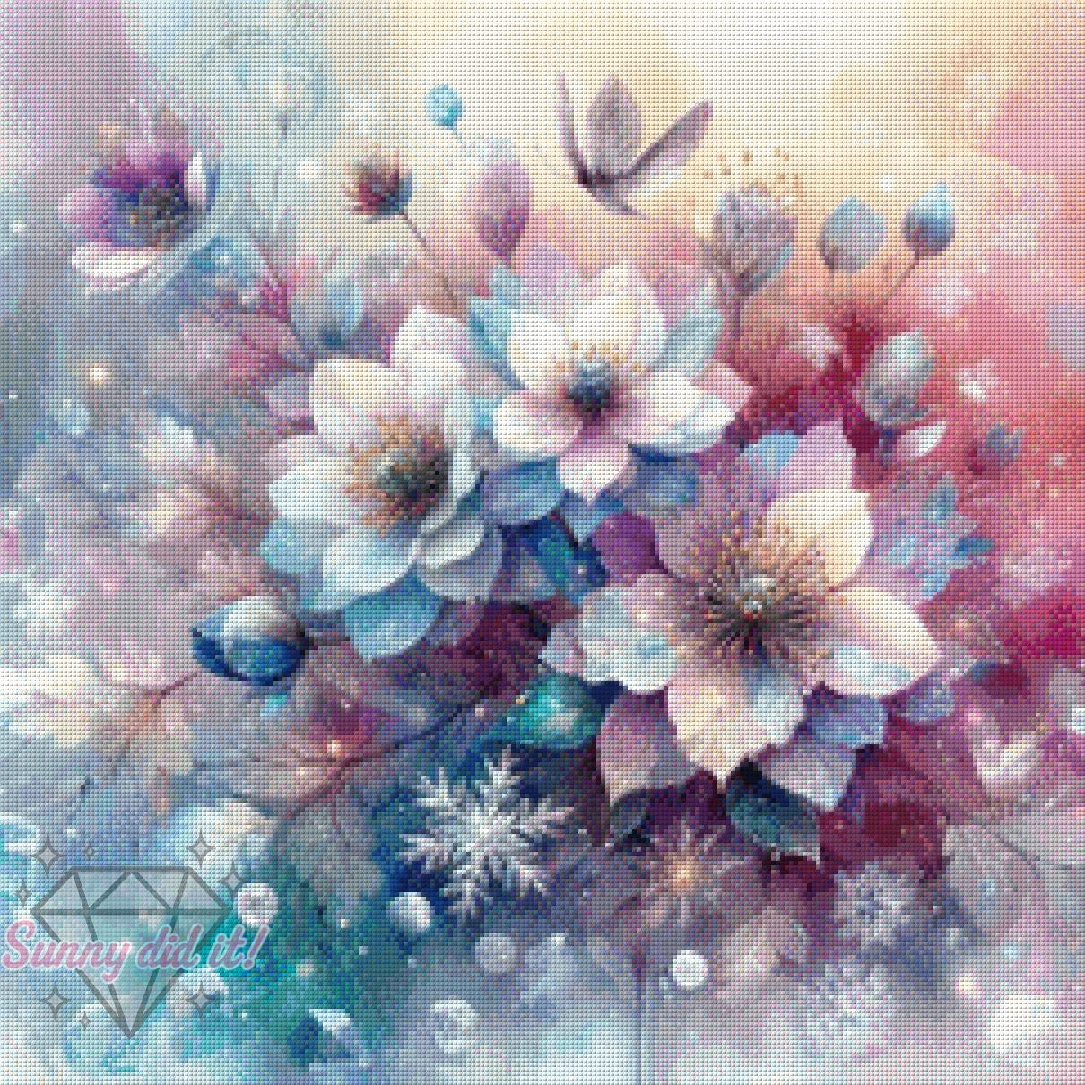 Ice Flowers by Christa.fe KI 60x60cm 115 Farben