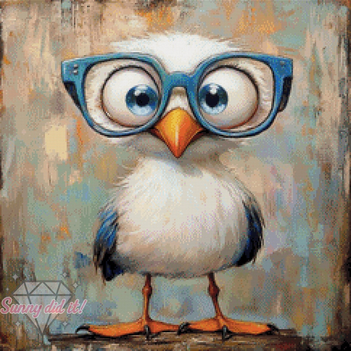 Möwe mit Brille by CaroFelicia 60x60cm 130 Farben