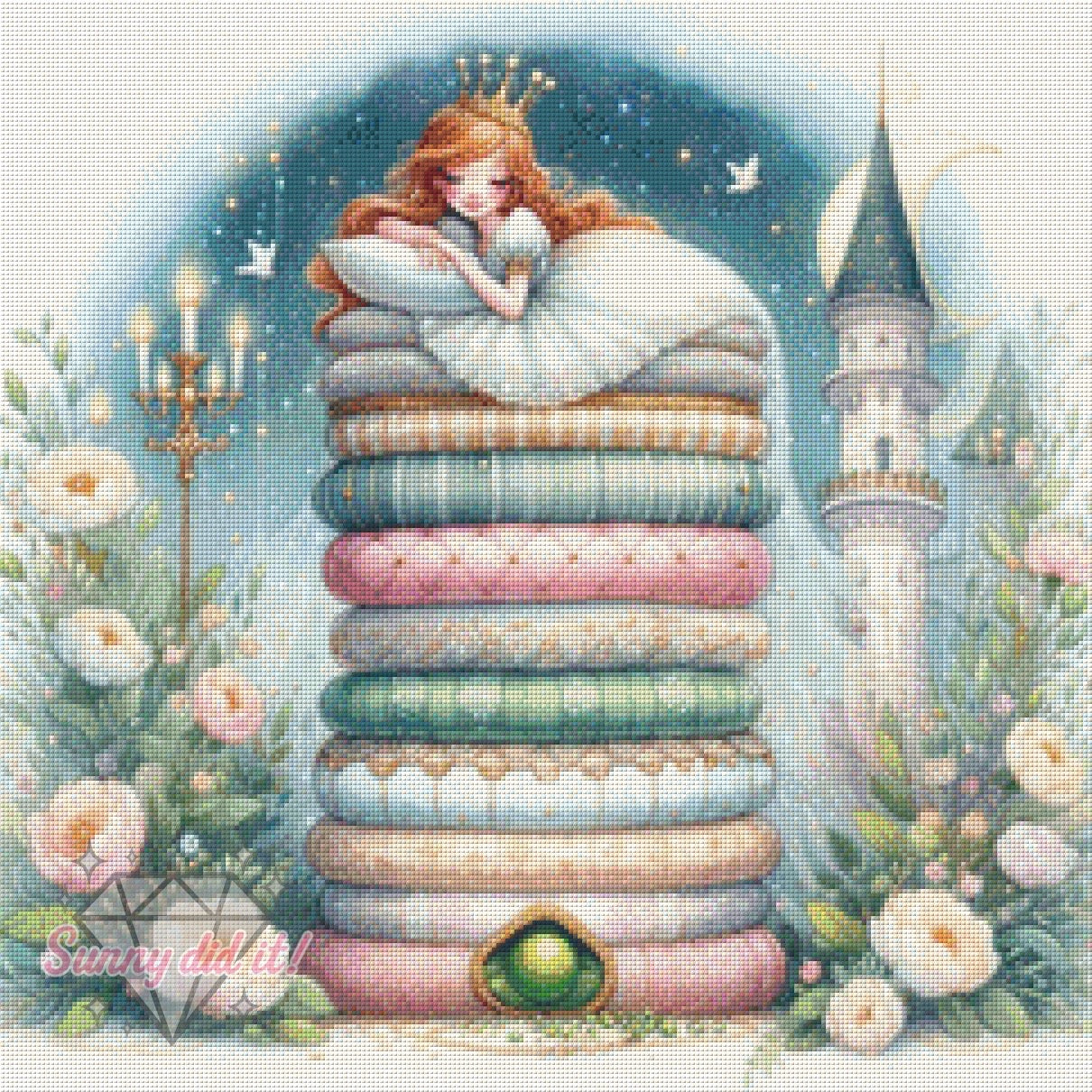 Sleeping on a pea by Sandra's KI Designs 60x60cm 115 Farben