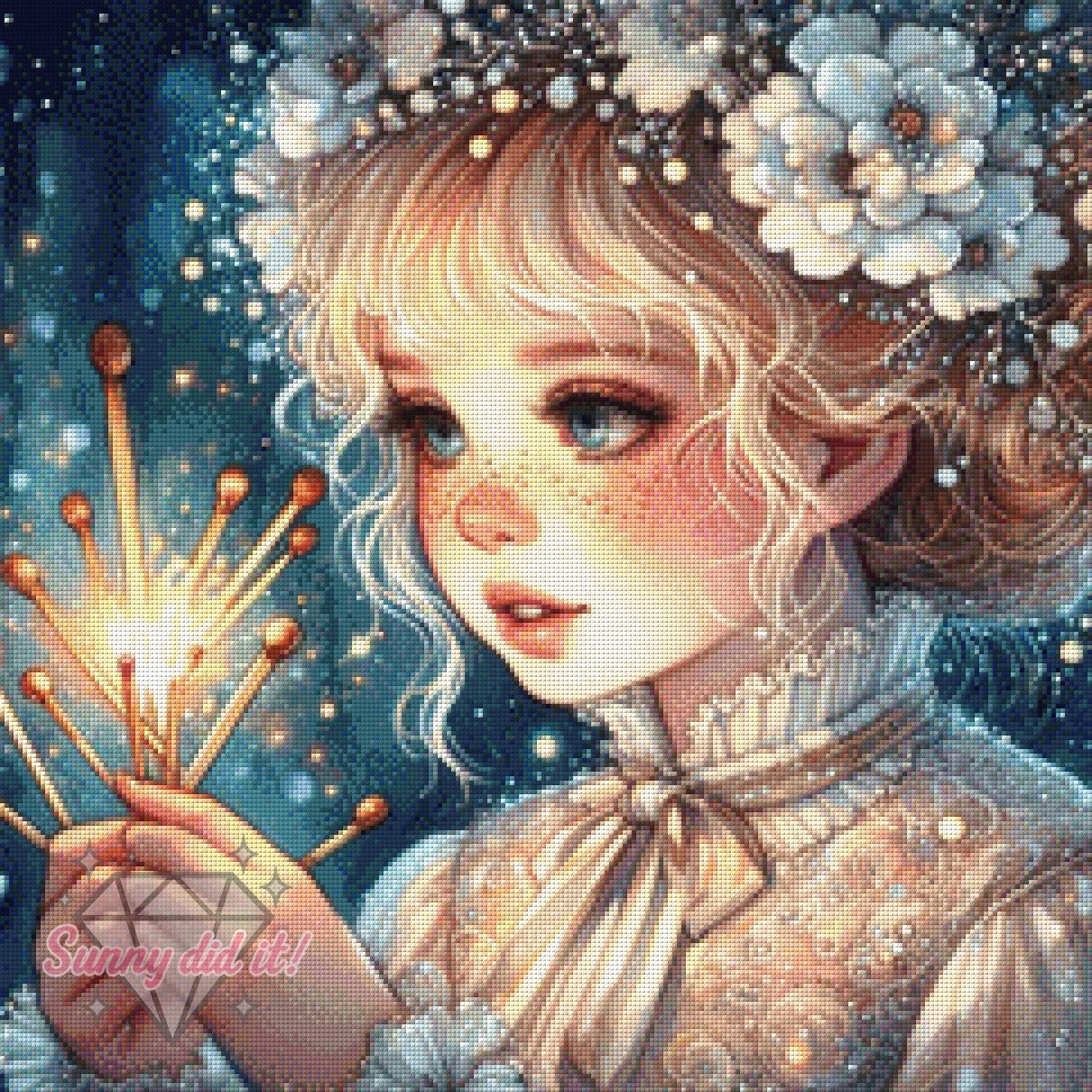 Im Schein der letzten Flamme by Sandra's KI Designs 60x60cm 125 Farben