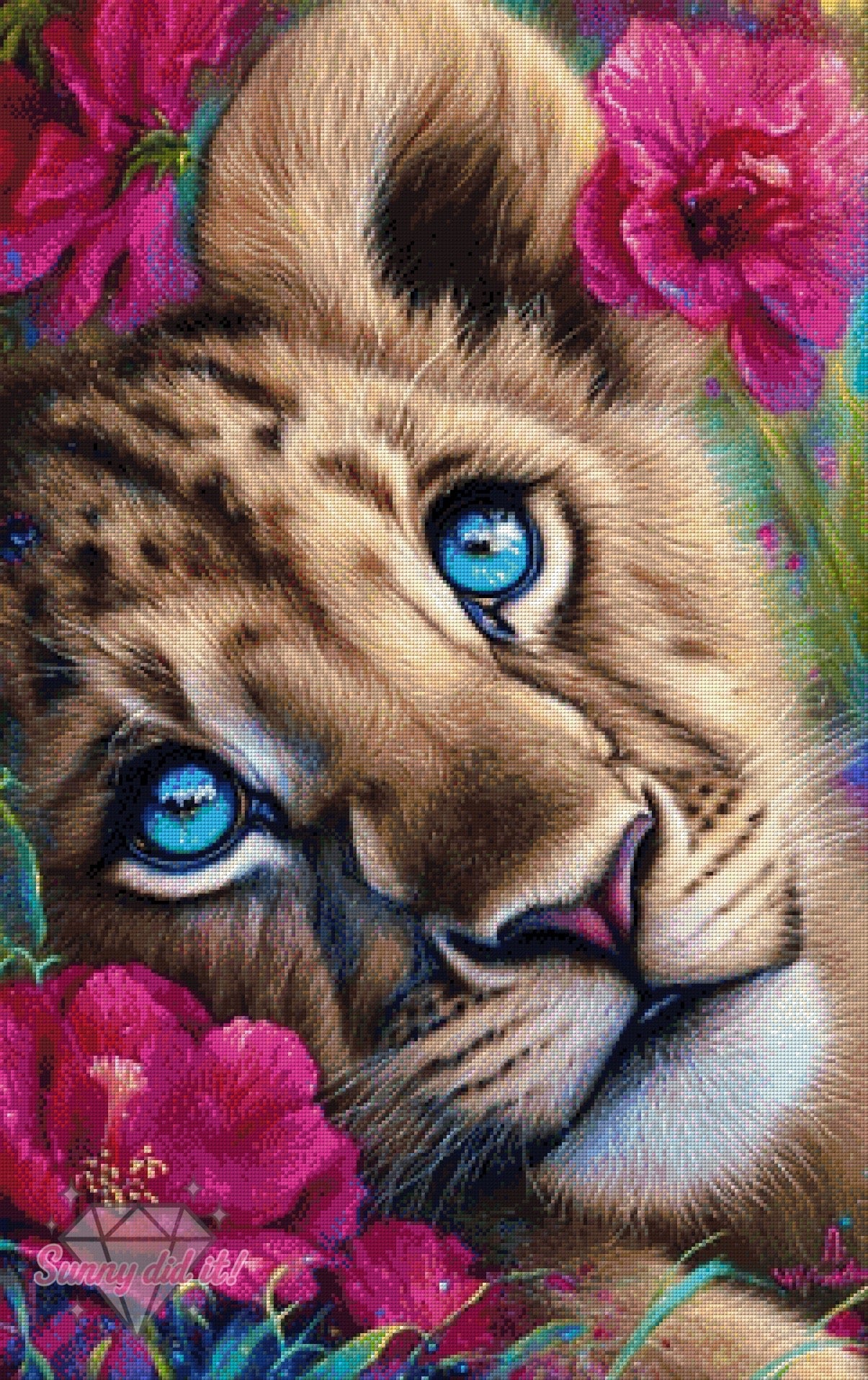 Hibiskus Löwe by CaroFelicia 60x95cm 135 Farben