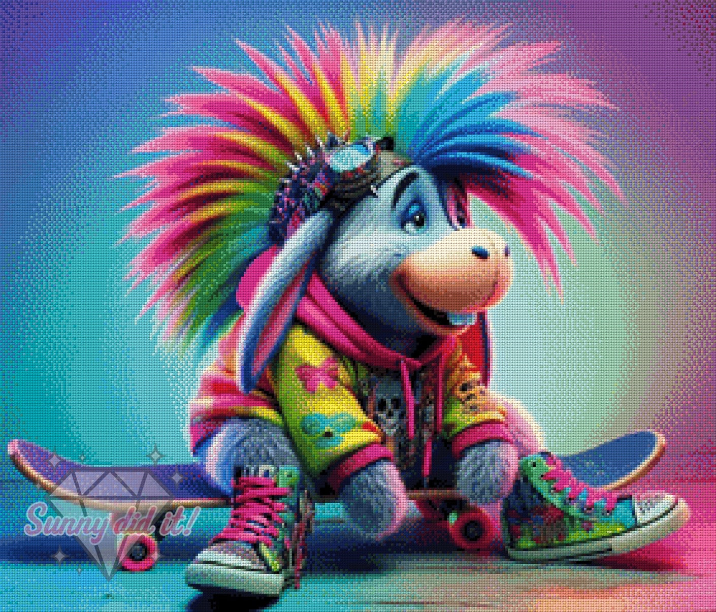 Punky Donkey by CaroFelicia 70x60cm 145 Farben