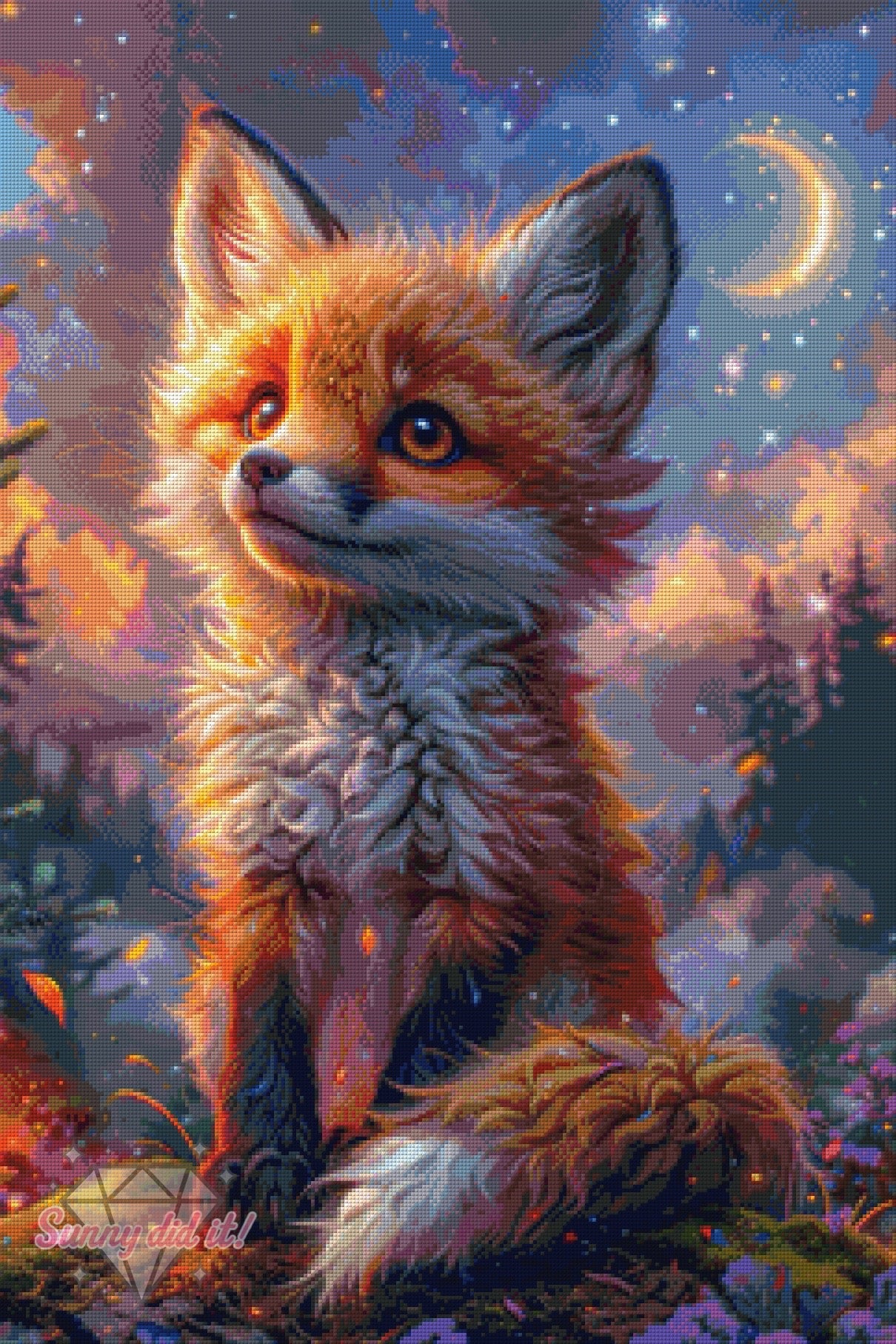 Midnight Fox by Funkelreich 60x90cm 100 Farben