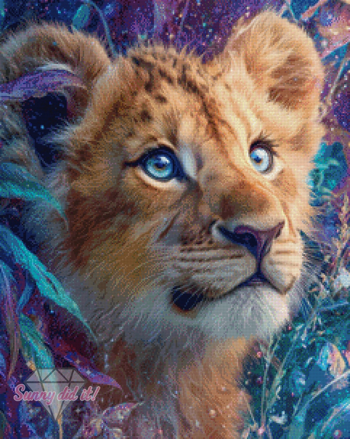 Dreaming Baby Lion by Funkelreich 60x80cm 125 Farben