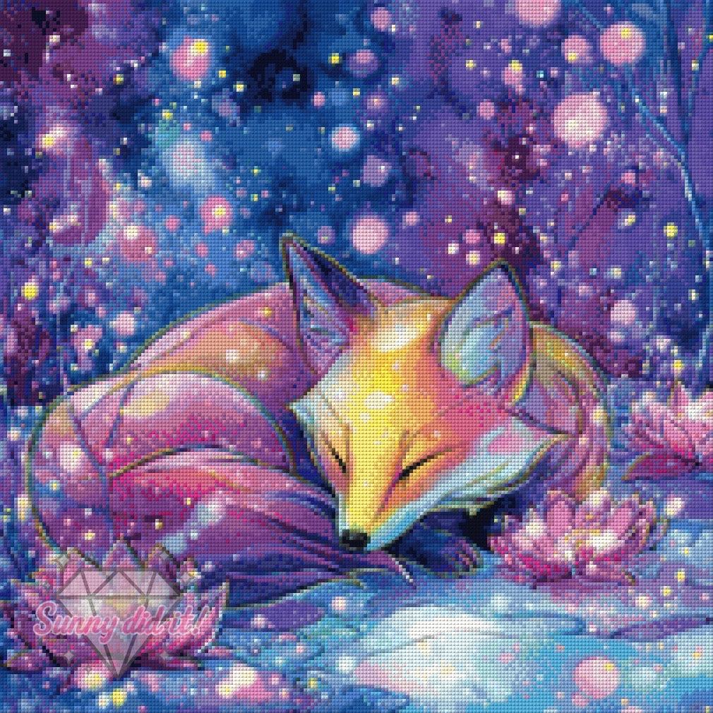 Sleeping Fox by Shiny Unicorn Ai 50x50cm 125 Farben