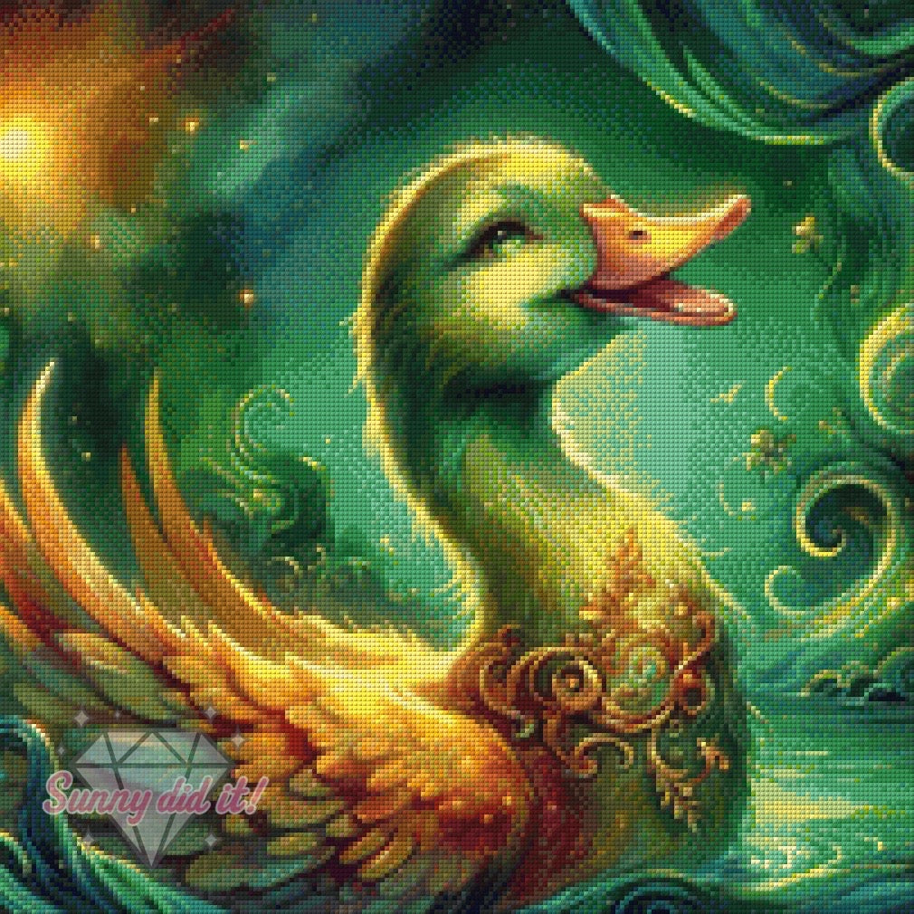 Fräulein Grünschnabel by Marli Forst 50x50cm 100 Farben