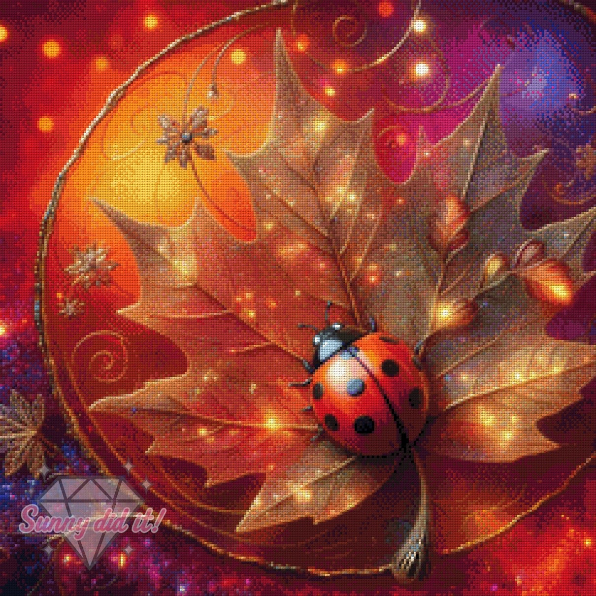 Käferchens Ahornblatt by Sandra's KI Designs 60x60cm 140 Farben