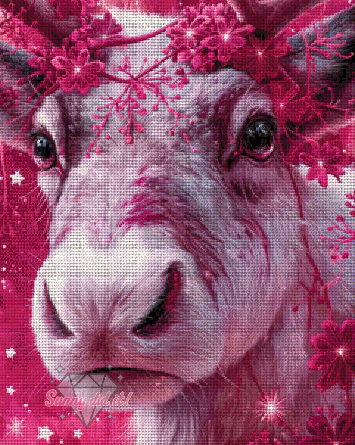 Pink Reindeer by Funkelreich 60x75cm 115 Farben