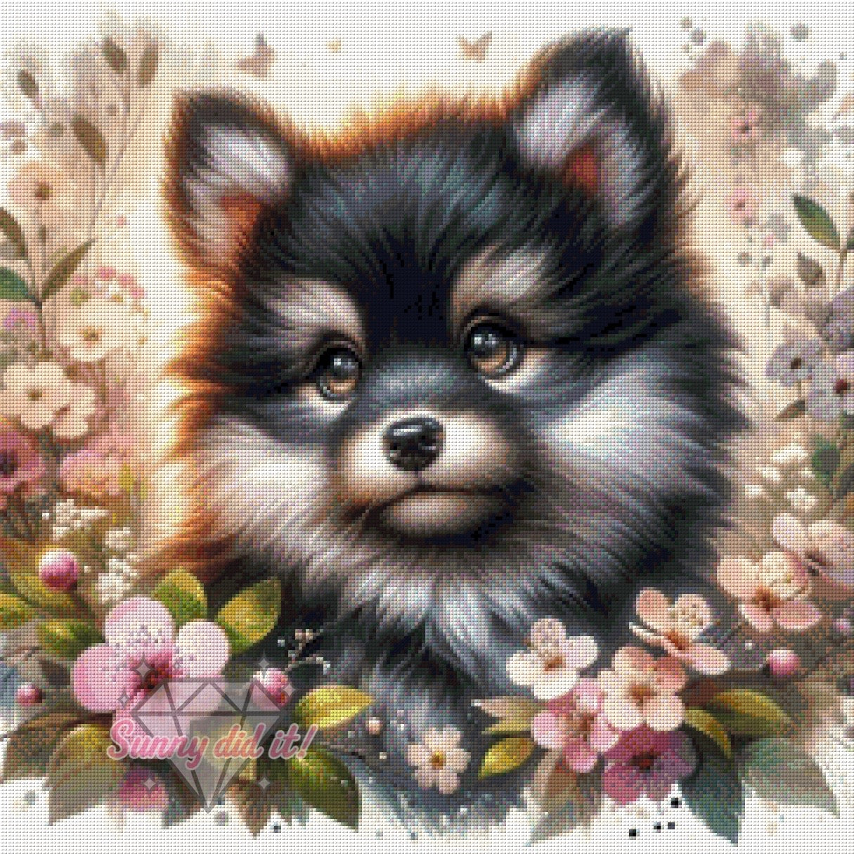 Cutiest Dog by AI Design by JB 60x60cm 120 Farben