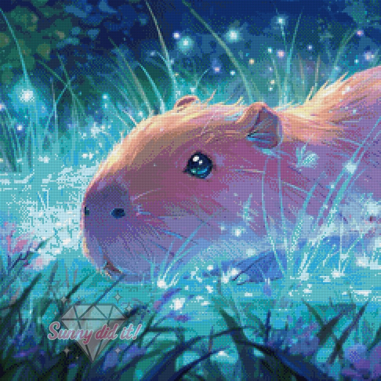 Capybara by Shiny Unicorn Ai 60x60cm 115 Farben