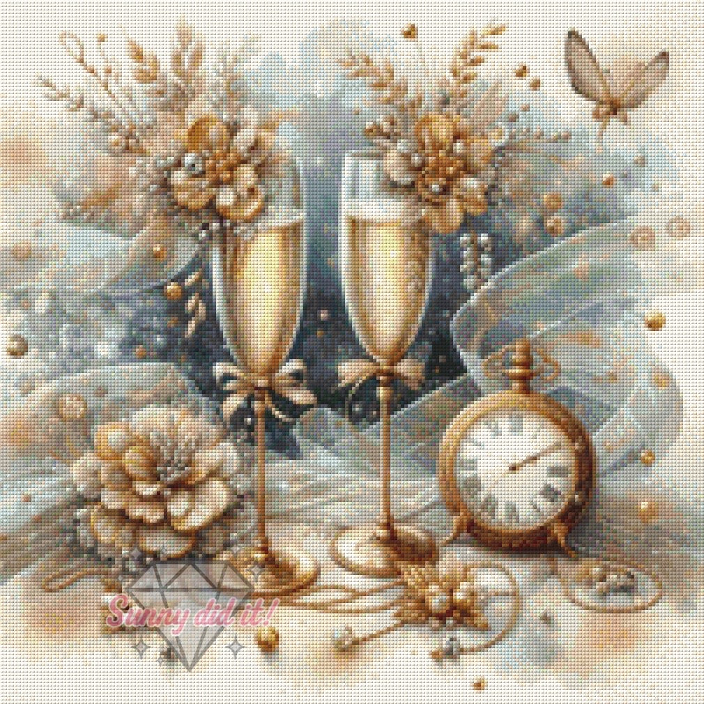 Happy New Year by Sandra's KI Designs 50x50cm 100 Farben