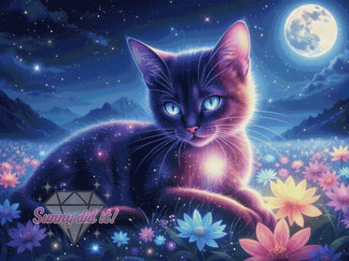 Moonlight Cat by Sunny did it! 80x60cm 135 Farben