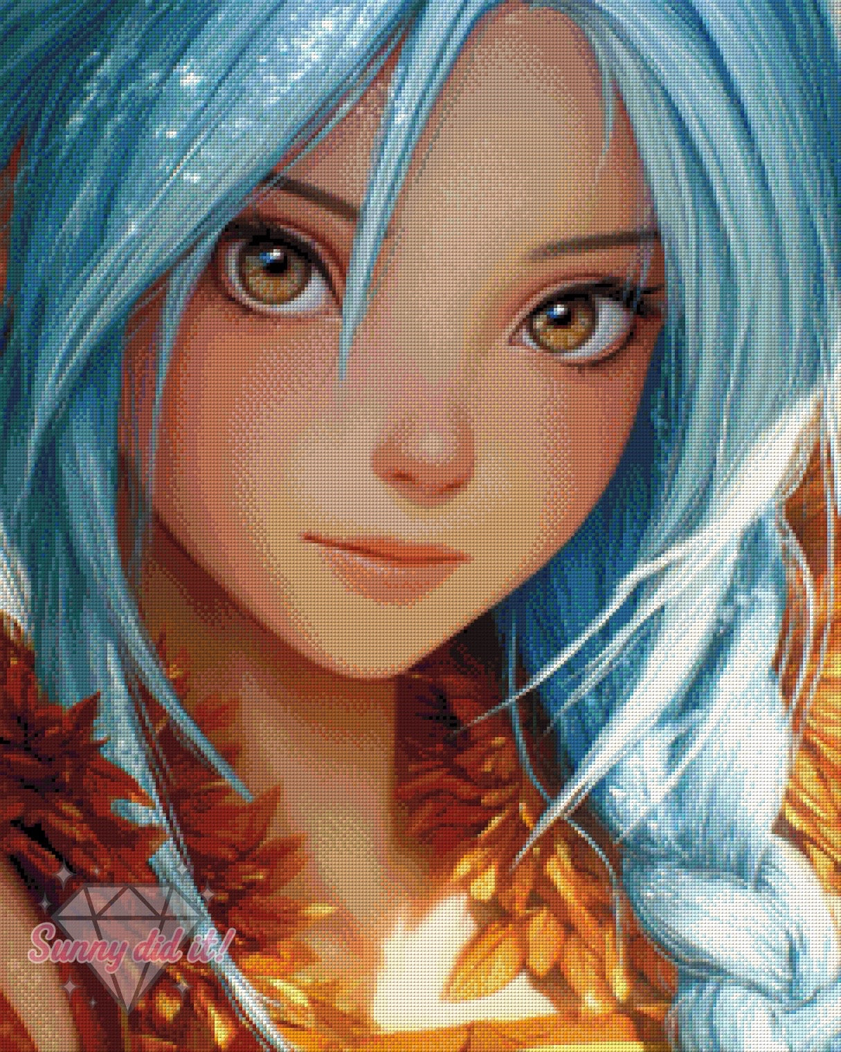 Tochter des goldenen Waldes by Funkelreich 60x75cm 150 Farben