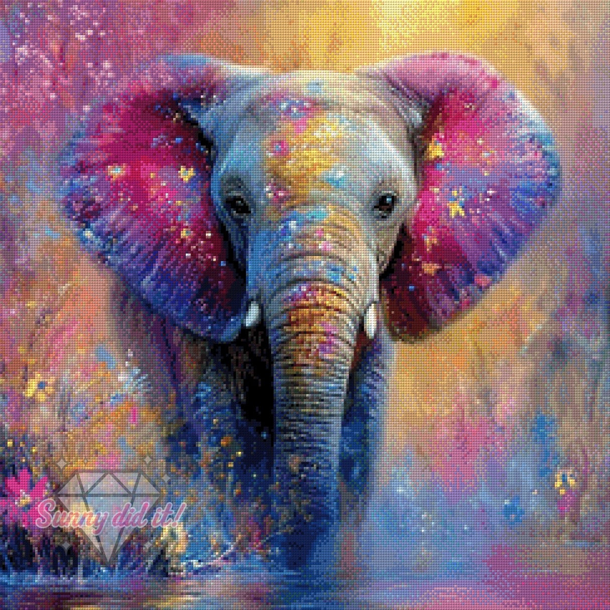 Elefant by CaroFelicia 60x60cm 145 Farben
