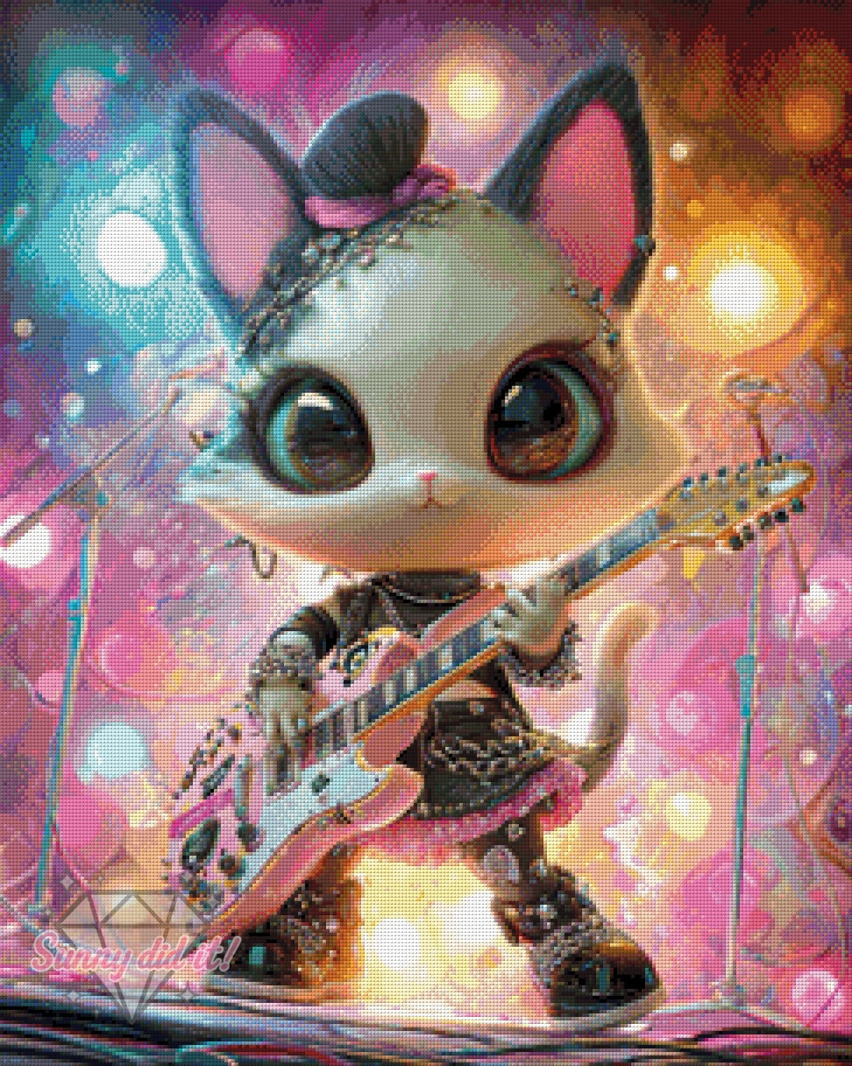 Rockstar Kitty by Funkelreich 60x75cm 135 Farben