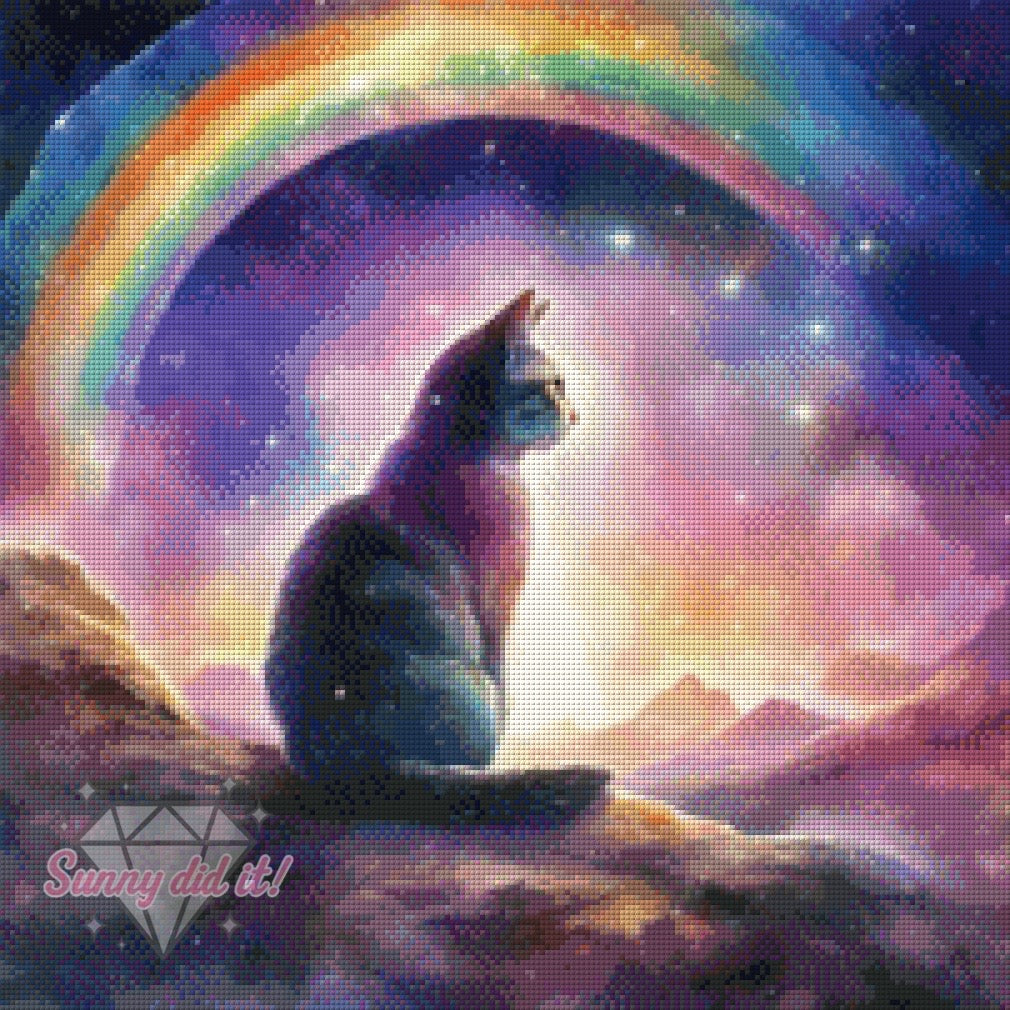 Watching the Stars - Cat by Cre8tive Diamond Art 50x50cm 120 Farben