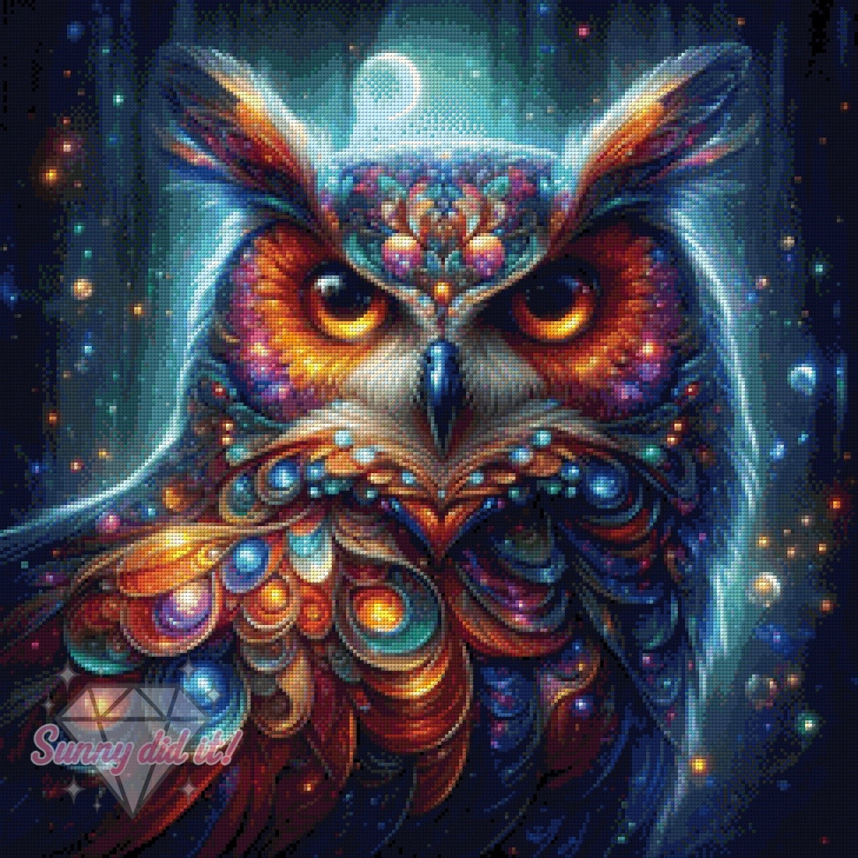 Nachteule by Silvia-ki 60x60cm 110 Farben