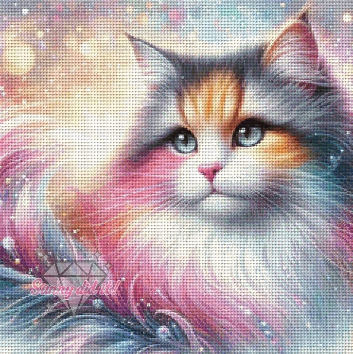 Fluffy Cat by Christa.fe KI 60x60cm 105 Farben