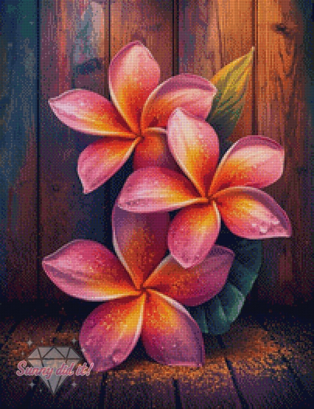 Leuchtende Frangipani by Christa.fe KI 50x65cm 125 Farben