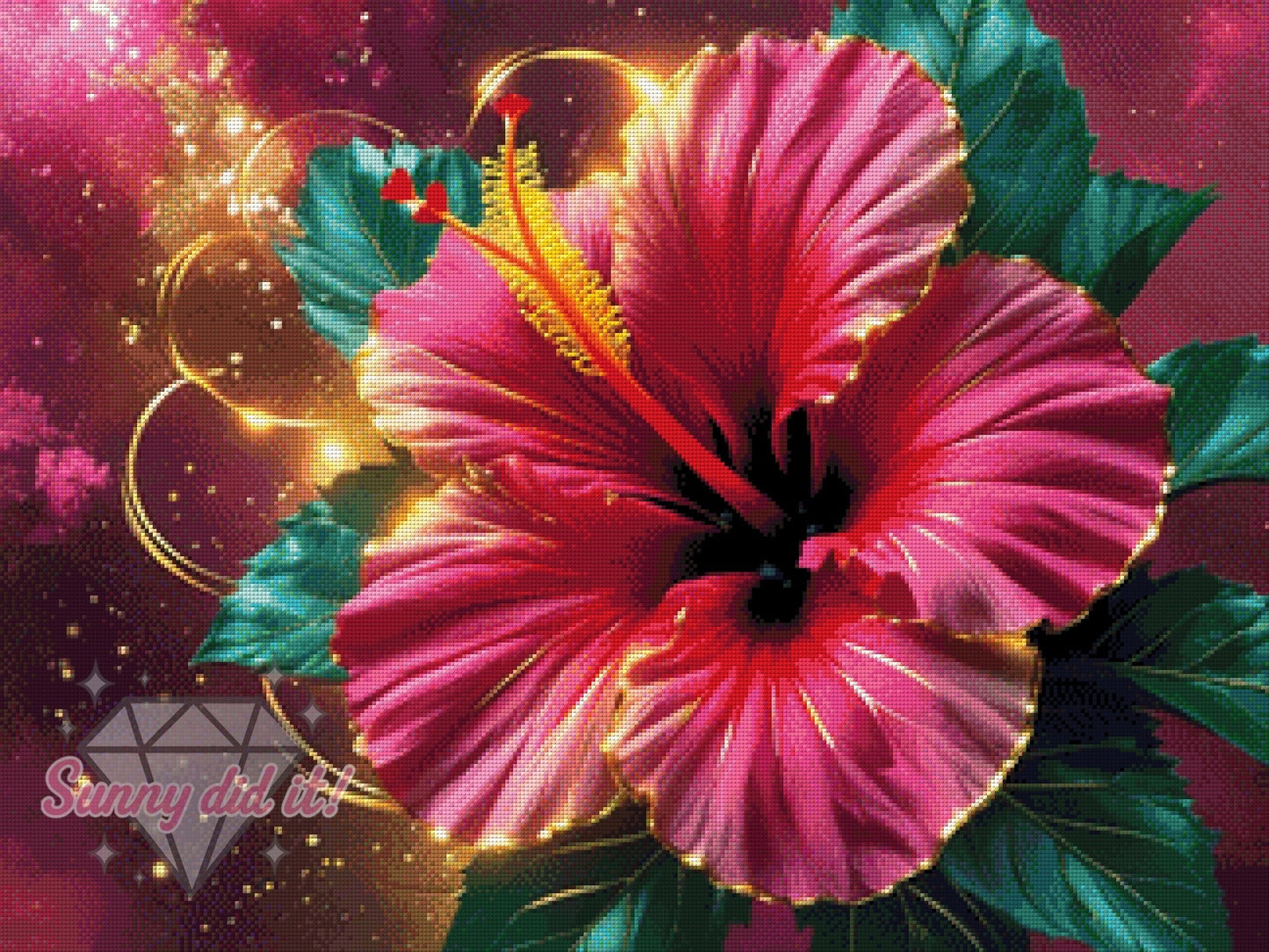 Leuchtende Hibiskusblüte by Christa.fe KI 80x60cm 140 Farben