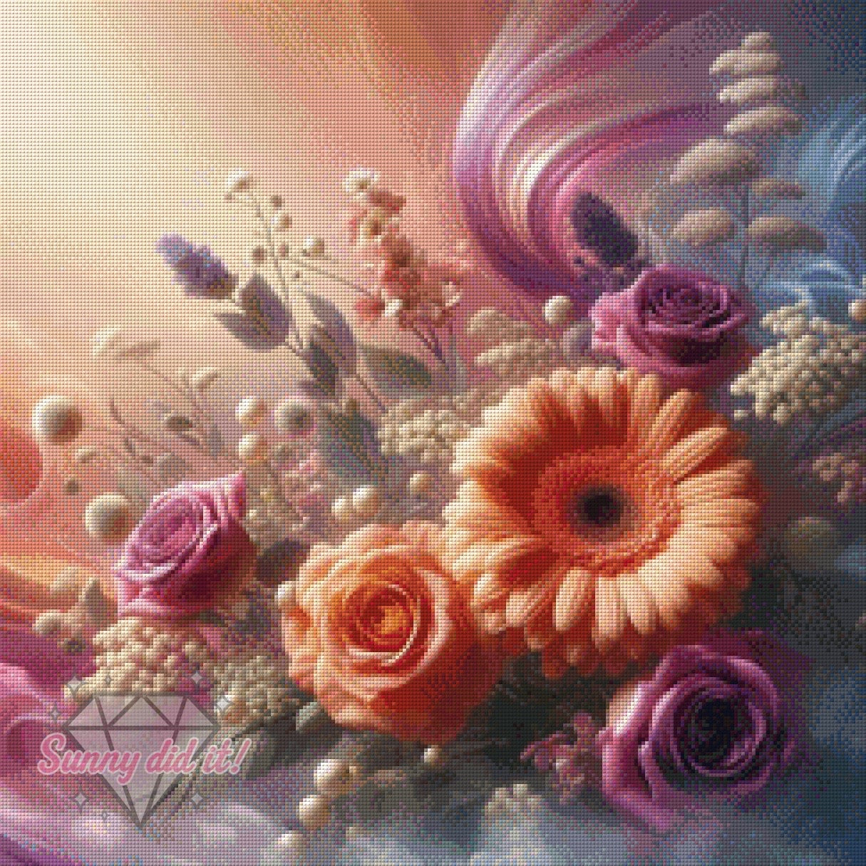 Blütenzauber by Kaira KI Art 60x60cm 135 Farben