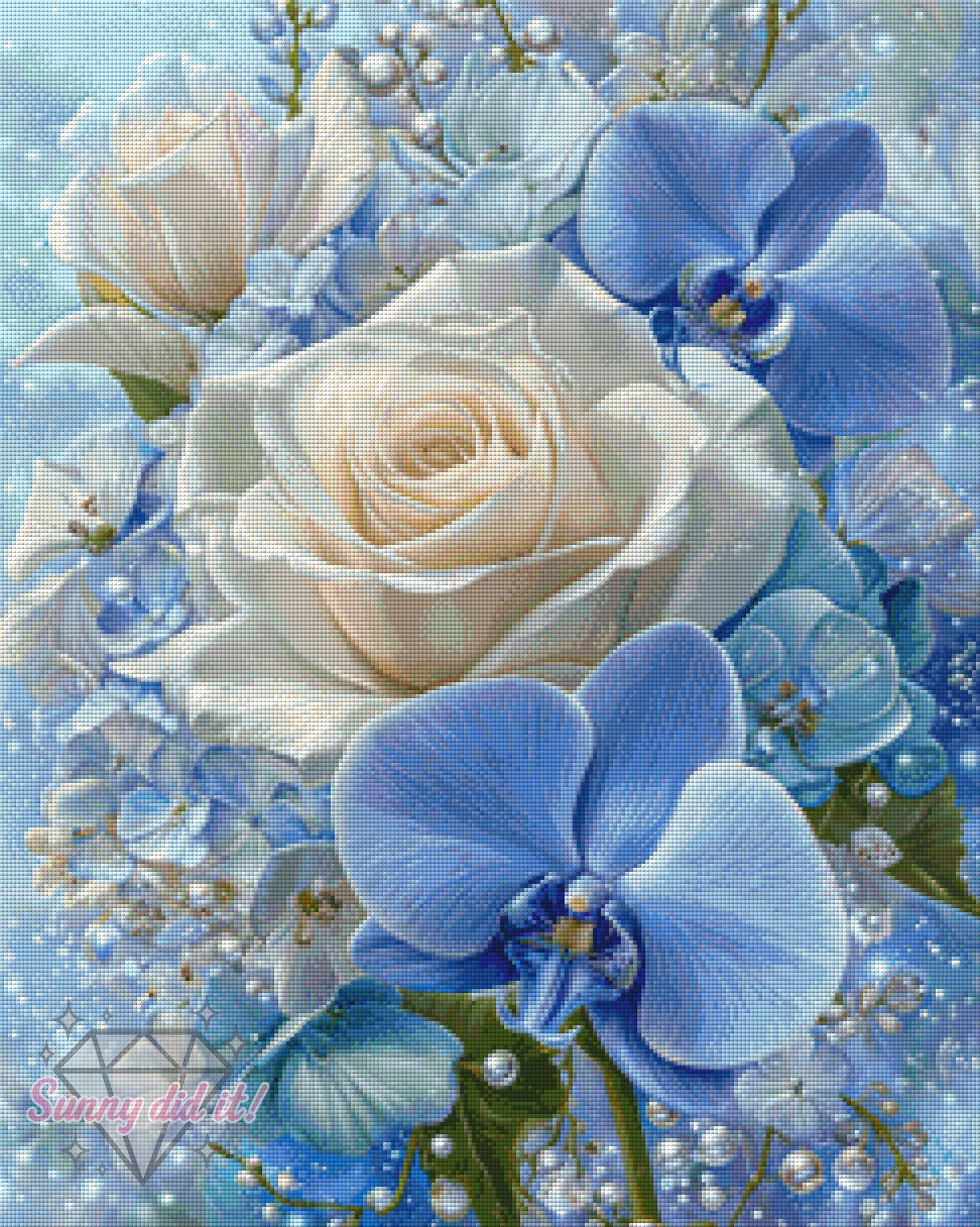 Perlenblüte by Funkelreich 60x75cm 110 Farben