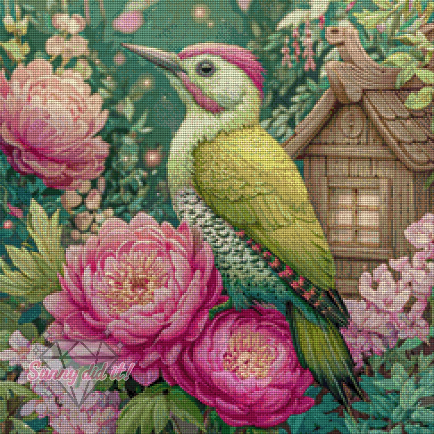 Grünspecht by Funkelreich 60x60cm 125 Farben