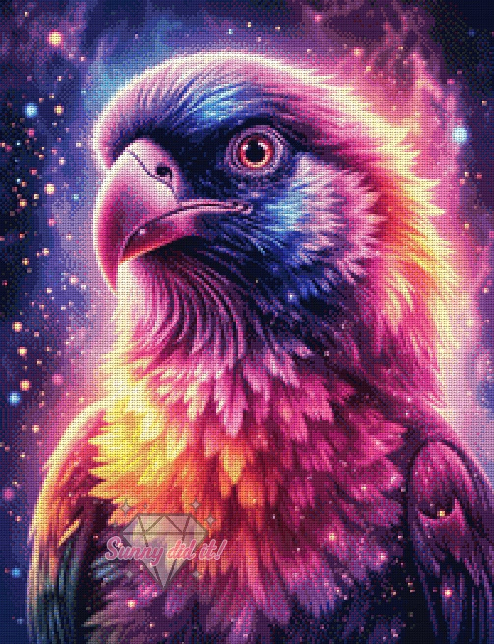 Cosmo Eagle by Sunny did it! 50x65cm 120 Farben