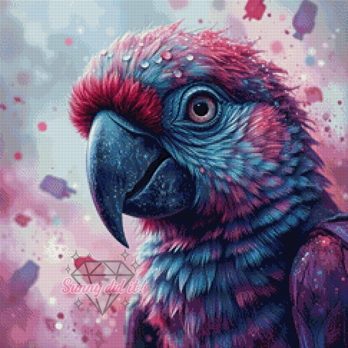Pink Parrot by Sunny did it! 60x60cm 100 Farben