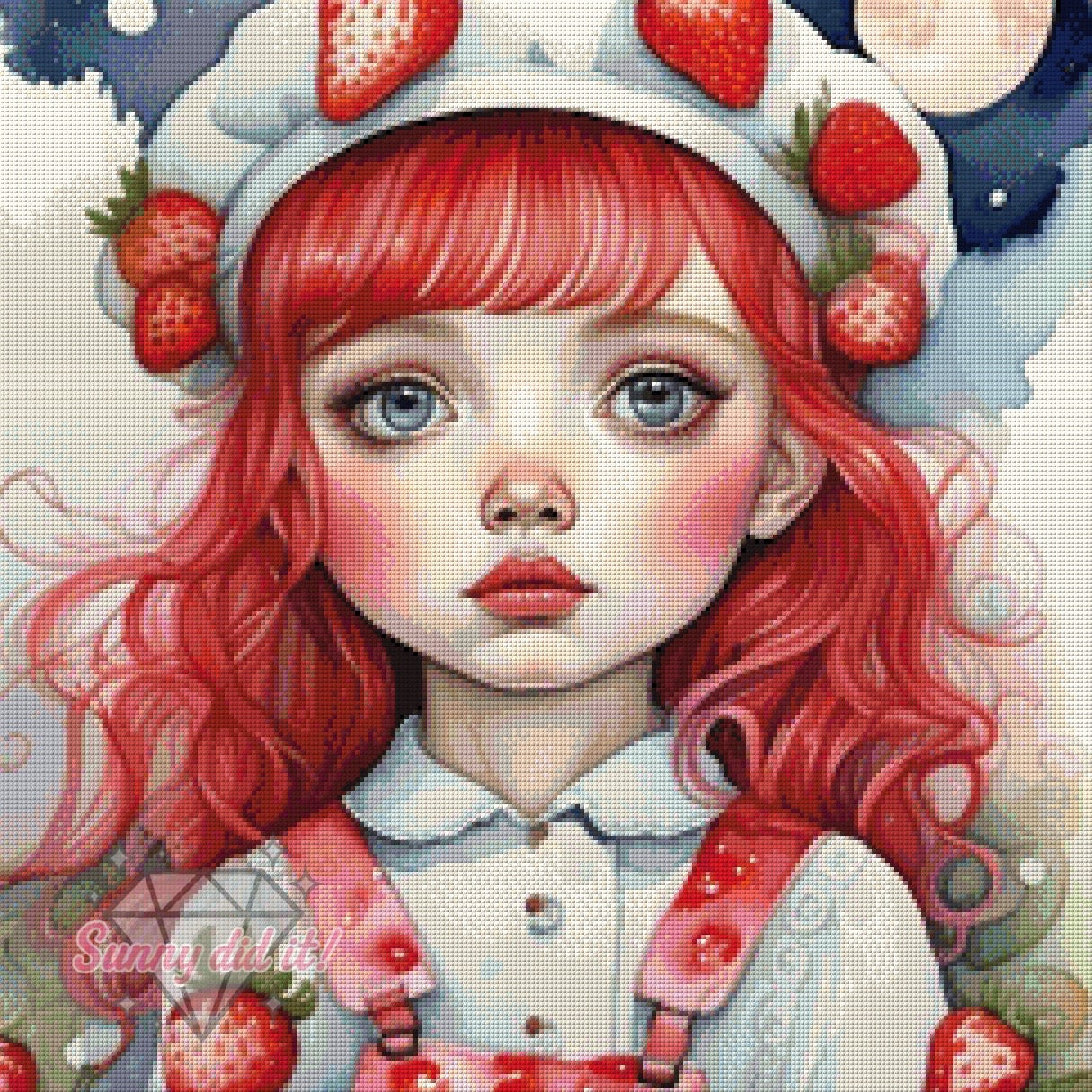 Strawberry Girl by Cre8tive Diamond Art 60x60cm 95 Farben