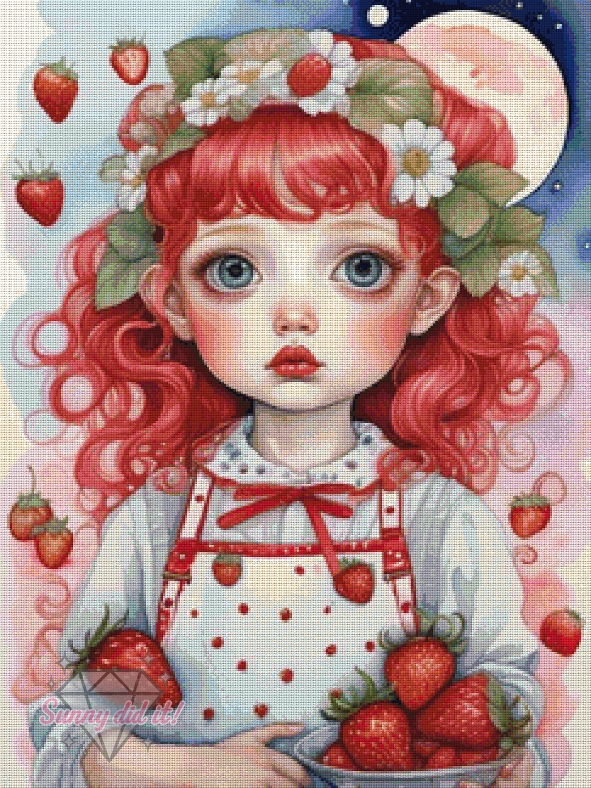 Strawberry Girl 2.0 by Cre8tive Diamond Art 60x80cm 100 Farben