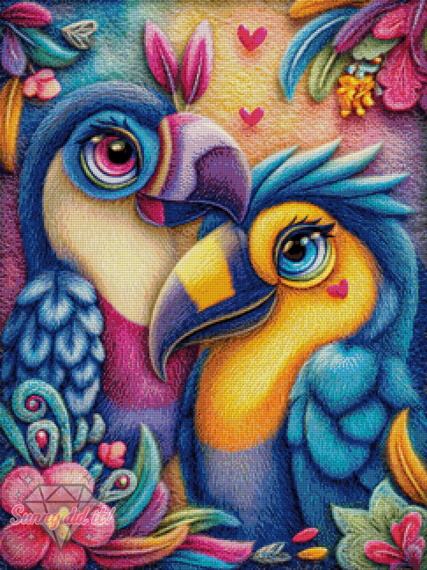 Lovebirds by Sweet_Loco_AI 60x80cm 110 Farben