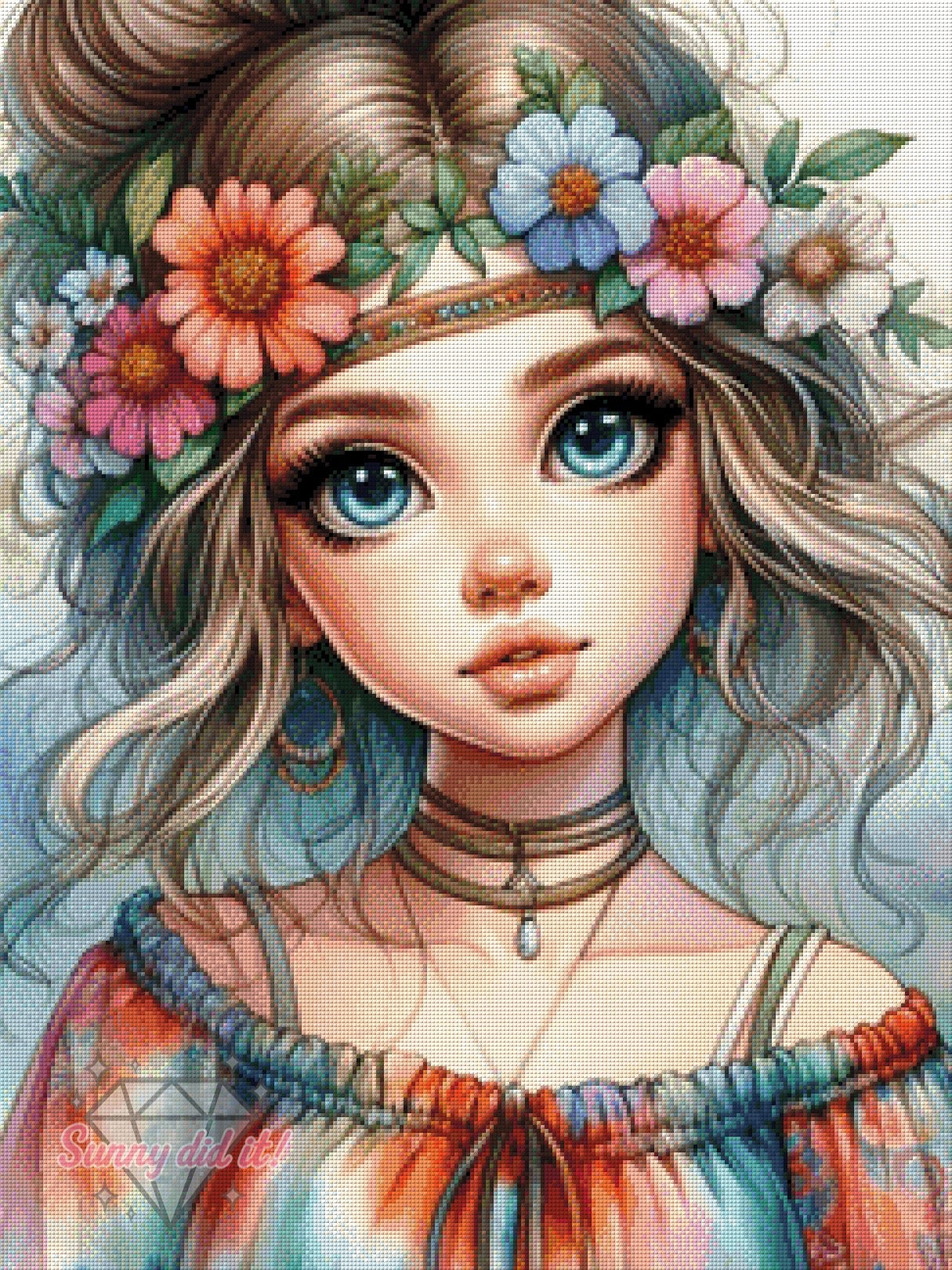 Flower Power by Cre8tive Diamond Art 60x80cm 105 Farben